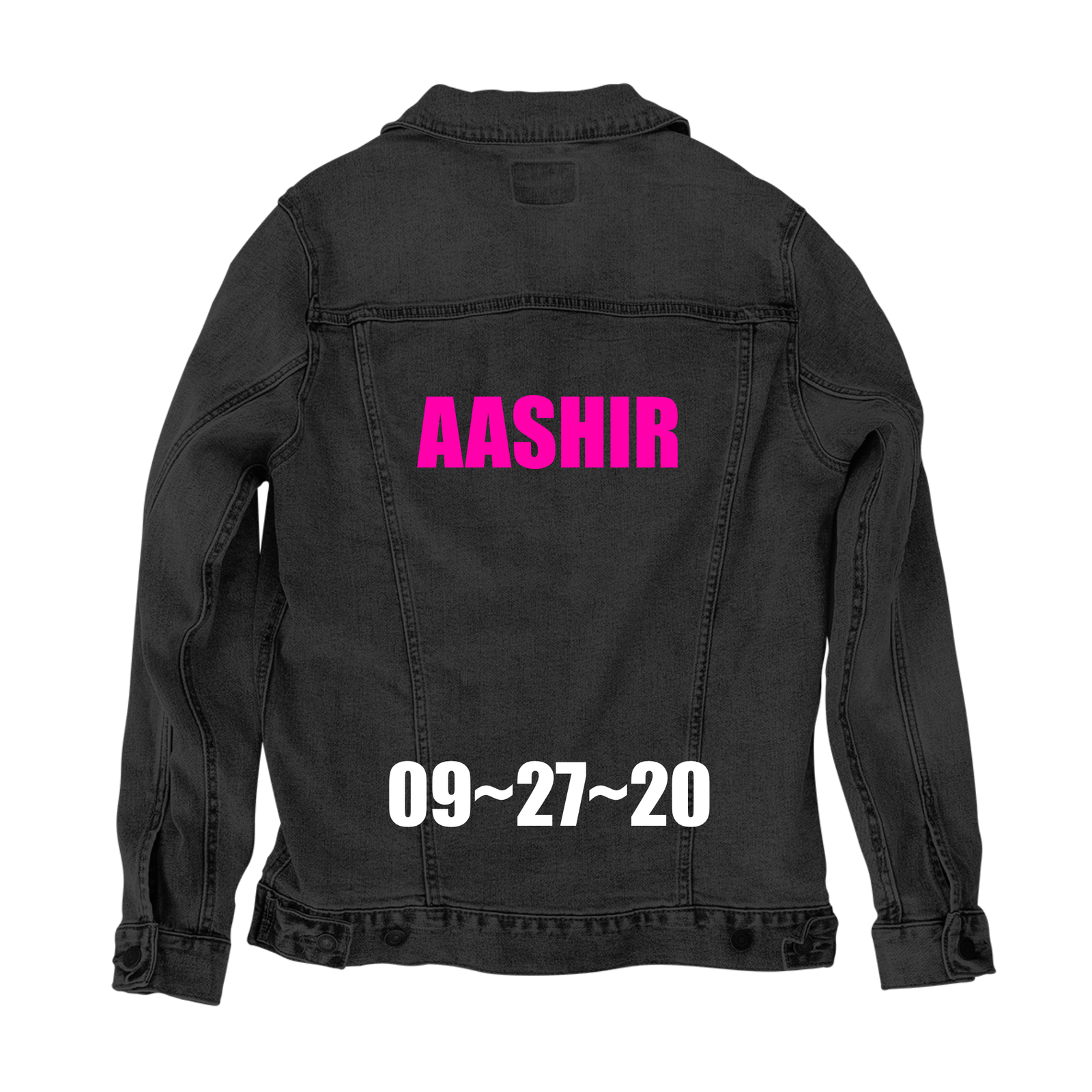 Customer Designed Custom Denim Jacket (hand-crafted) with 3 color choices of jacket: Stonewash, White, or Black. Unisex XS S M L XL 2X 3X. USA hand-crafted and USA digitally printed. Ships free within the USA & also ships Internationally.