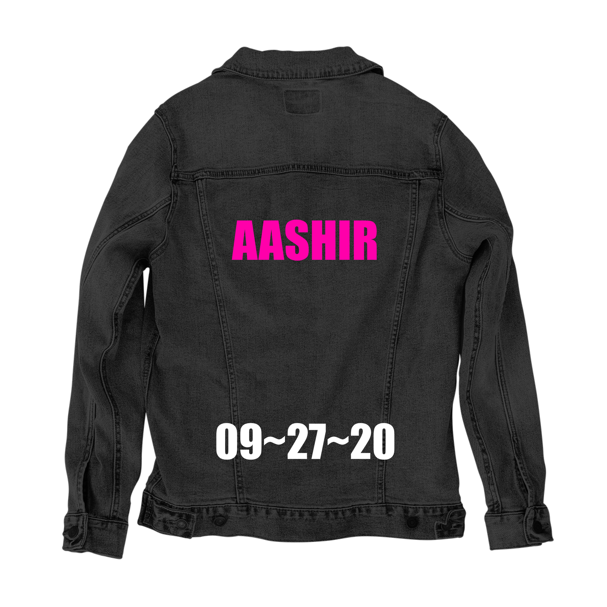 Customer Designed Custom Denim Jacket (hand-crafted) with 3 color choices of jacket: Stonewash, White, or Black. Unisex XS S M L XL 2X 3X. USA hand-crafted and USA digitally printed. Ships free within the USA & also ships Internationally.