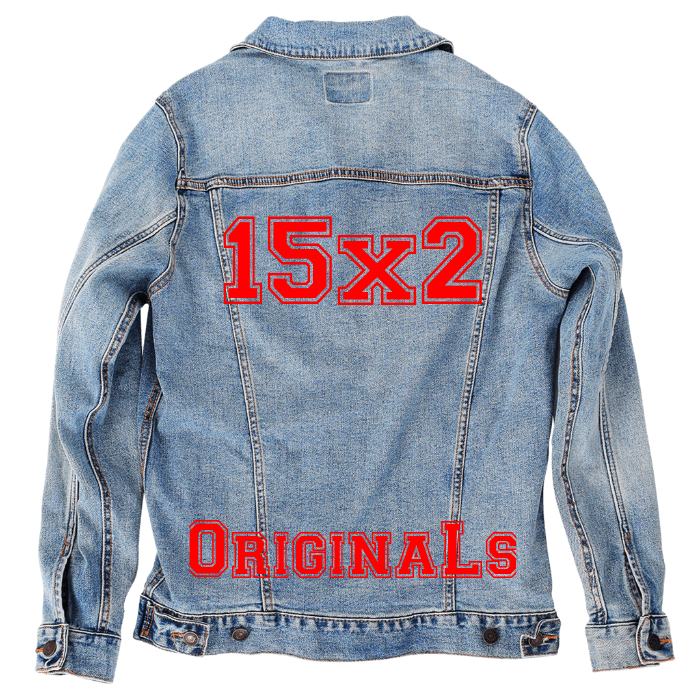 Customer Designed Custom Denim Jacket (hand-crafted) with 3 color choices of jacket: Stonewash, White, or Black. Unisex XS S M L XL 2X 3X. USA hand-crafted and USA digitally printed. Ships free within the USA & also ships Internationally.