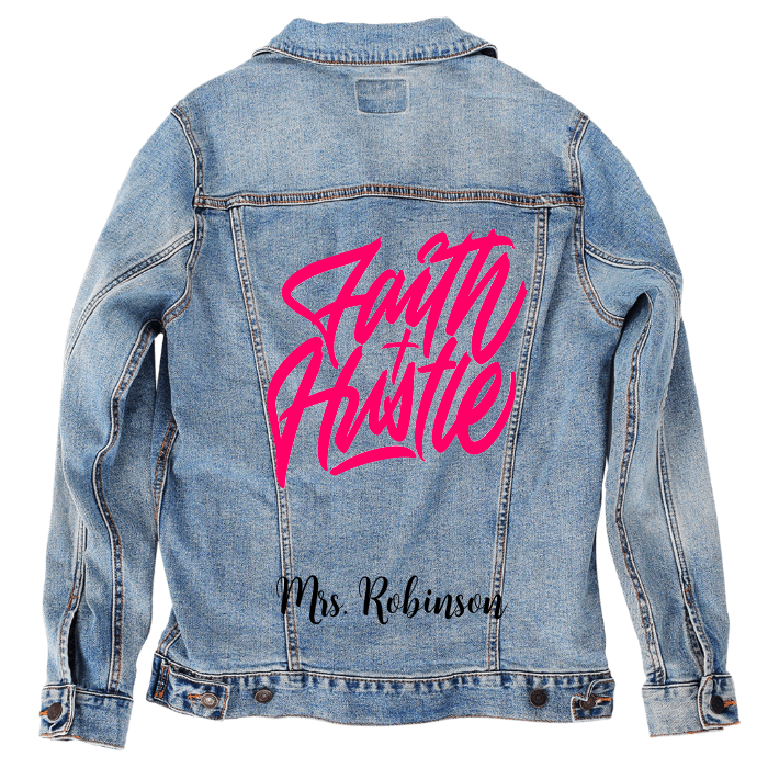 Customer Designed Custom Denim Jacket (hand-crafted) with 3 color choices of jacket: Stonewash, White, or Black. Unisex XS S M L XL 2X 3X. USA hand-crafted and USA digitally printed. Ships free within the USA & also ships Internationally.