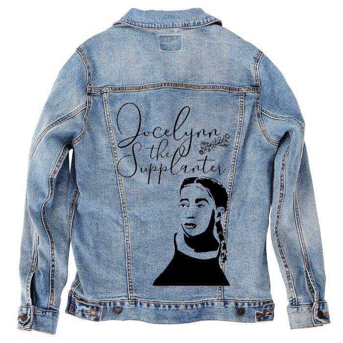 Customer Designed Custom Denim Jacket (hand-crafted) with 3 color choices of jacket: Stonewash, White, or Black. Unisex XS S M L XL 2X 3X. USA hand-crafted and USA digitally printed. Ships free within the USA & also ships Internationally.