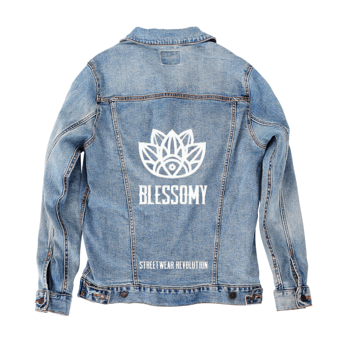Customer Designed Custom Denim Jacket (hand-crafted) with 3 color choices of jacket: Stonewash, White, or Black. Unisex XS S M L XL 2X 3X. USA hand-crafted and USA digitally printed. Ships free within the USA & also ships Internationally.
