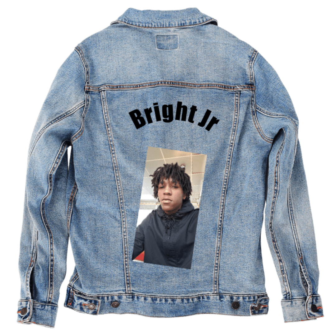 customer-designed-custom-denim-jacket-m-stonewash-bright-jr-black-text-and-portrait-photo-artwork