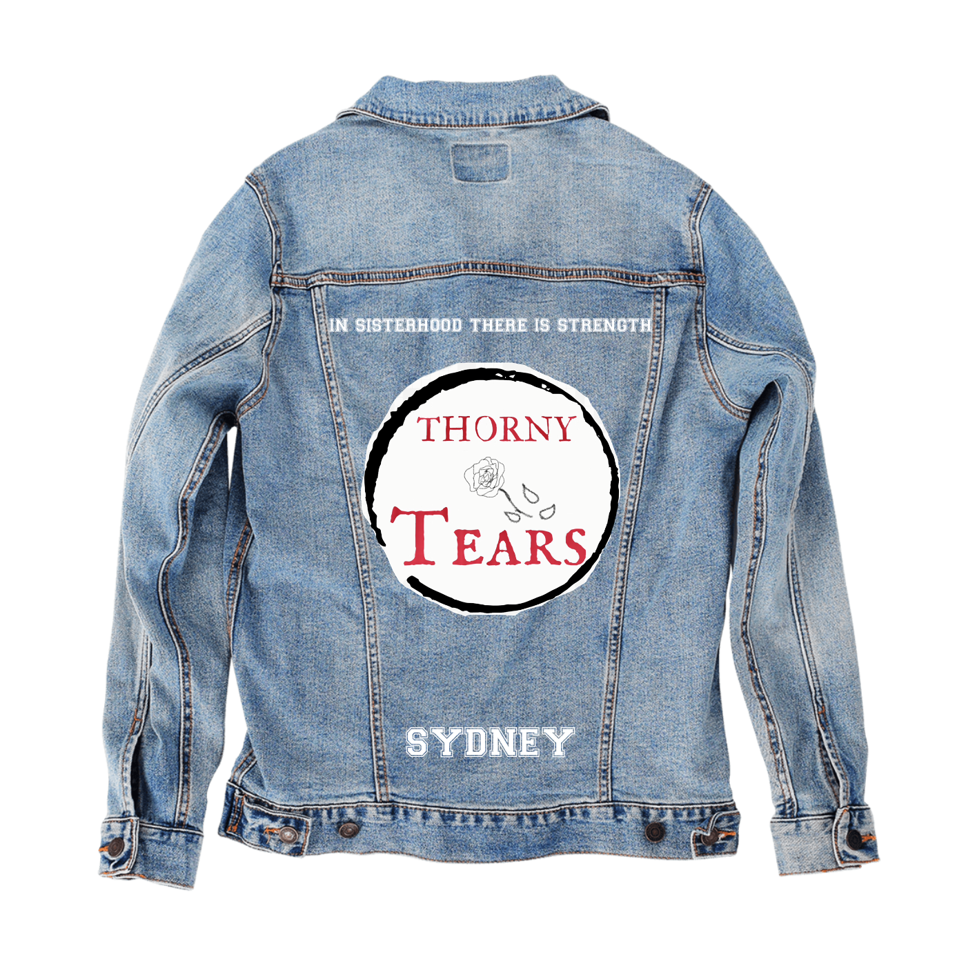 Customer Designed Custom Denim Jacket (hand-crafted) with 3 color choices of jacket: Stonewash, White, or Black. Unisex XS S M L XL 2X 3X. USA hand-crafted and USA digitally printed. Ships free within the USA & also ships Internationally.