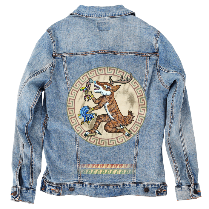 Customer Designed Custom Denim Jacket (hand-crafted) with 3 color choices of jacket: Stonewash, White, or Black. Unisex XS S M L XL 2X 3X. USA hand-crafted and USA digitally printed. Ships free within the USA & also ships Internationally.