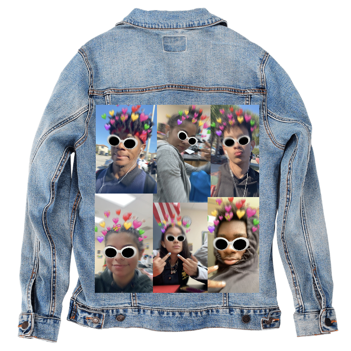 Customer Designed Custom Denim Jacket (hand-crafted) with 3 color choices of jacket: Stonewash, White, or Black. Unisex XS S M L XL 2X 3X. USA hand-crafted and USA digitally printed. Ships free within the USA & also ships Internationally.