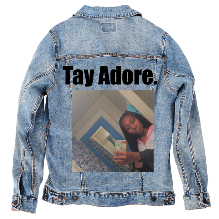Customer Designed Custom Denim Jacket (hand-crafted) with 3 color choices of jacket: Stonewash, White, or Black. Unisex XS S M L XL 2X 3X. USA hand-crafted and USA digitally printed. Ships free within the USA & also ships Internationally.