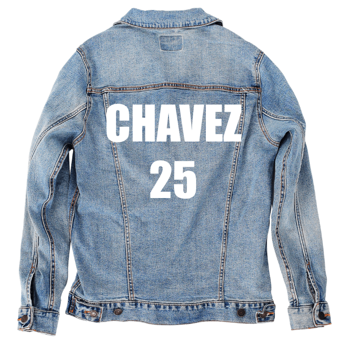 Customer Designed Custom Denim Jacket (hand-crafted) with 3 color choices of jacket: Stonewash, White, or Black. Unisex XS S M L XL 2X 3X. USA hand-crafted and USA digitally printed. Ships free within the USA & also ships Internationally.