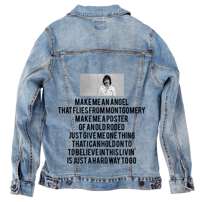 Customer Designed Custom Denim Jacket (hand-crafted) with 3 color choices of jacket: Stonewash, White, or Black. Unisex XS S M L XL 2X 3X. USA hand-crafted and USA digitally printed. Ships free within the USA & also ships Internationally.