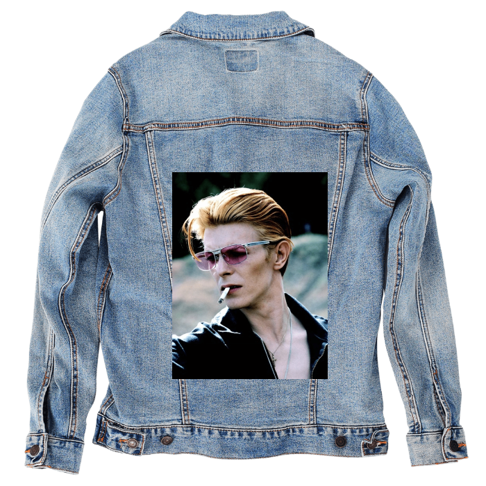 Customer Designed Custom Denim Jacket (hand-crafted) with 3 color choices of jacket: Stonewash, White, or Black. Unisex XS S M L XL 2X 3X. USA hand-crafted and USA digitally printed. Ships free within the USA & also ships Internationally.
