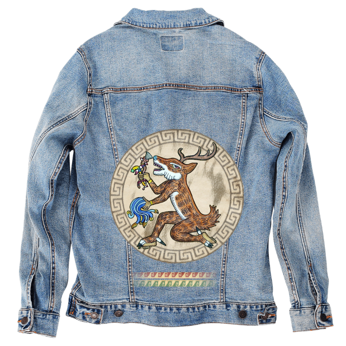 Customer Designed Custom Denim Jacket (hand-crafted) with 3 color choices of jacket: Stonewash, White, or Black. Unisex XS S M L XL 2X 3X. USA hand-crafted and USA digitally printed. Ships free within the USA & also ships Internationally.