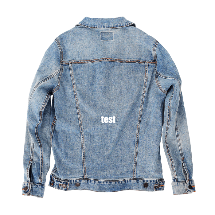 Customer Designed Custom Denim Jacket (hand-crafted) with 3 color choices of jacket: Stonewash, White, or Black. Unisex XS S M L XL 2X 3X. USA hand-crafted and USA digitally printed. Ships free within the USA & also ships Internationally.