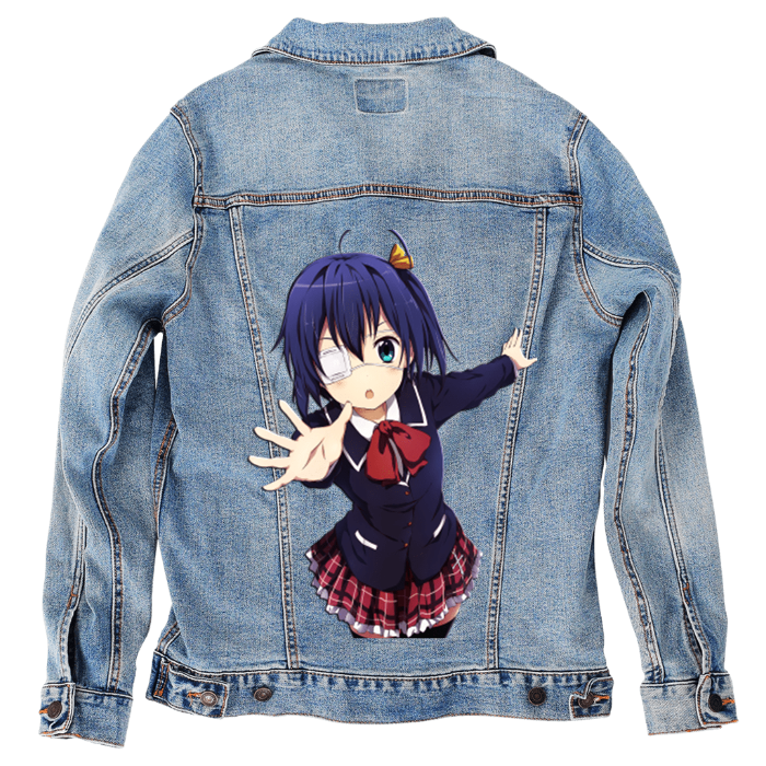 Customer Designed Custom Denim Jacket (hand-crafted) with 3 color choices of jacket: Stonewash, White, or Black. Unisex XS S M L XL 2X 3X. USA hand-crafted and USA digitally printed. Ships free within the USA & also ships Internationally.