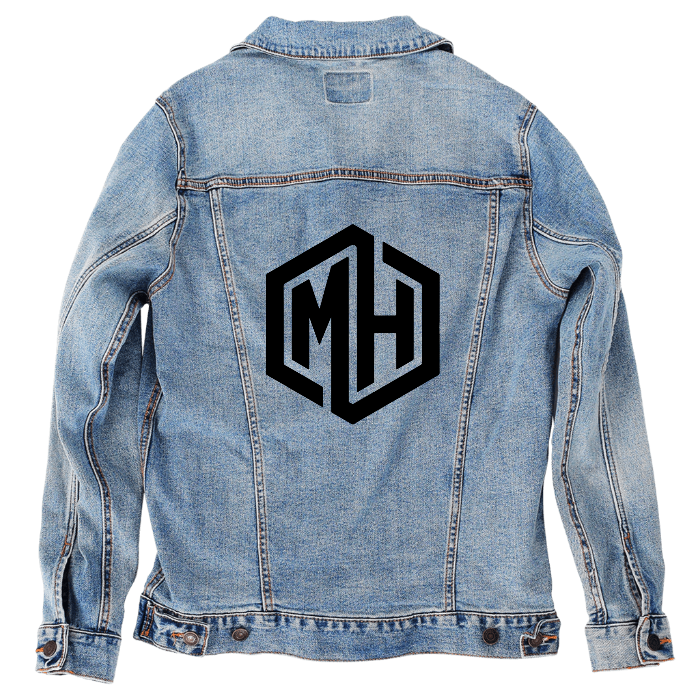 Customer Designed Custom Denim Jacket (hand-crafted) with 3 color choices of jacket: Stonewash, White, or Black. Unisex XS S M L XL 2X 3X. USA hand-crafted and USA digitally printed. Ships free within the USA & also ships Internationally.