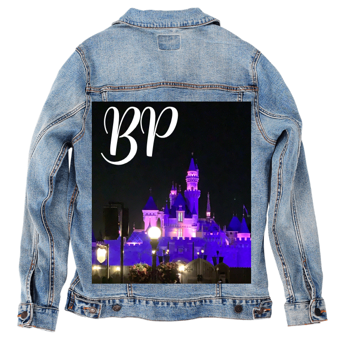 Customer Designed Custom Denim Jacket (hand-crafted) with 3 color choices of jacket: Stonewash, White, or Black. Unisex XS S M L XL 2X 3X. USA hand-crafted and USA digitally printed. Ships free within the USA & also ships Internationally.