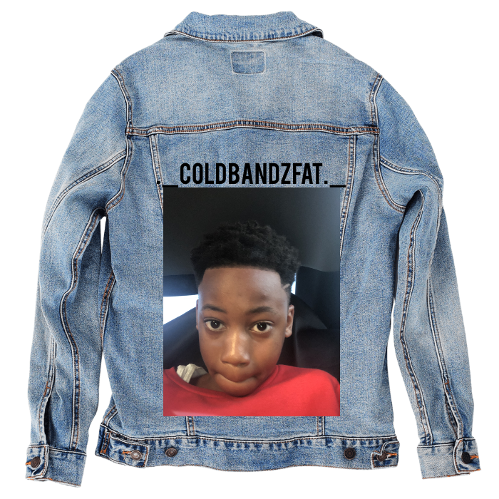 Customer Designed Custom Denim Jacket (hand-crafted) with 3 color choices of jacket: Stonewash, White, or Black. Unisex XS S M L XL 2X 3X. USA hand-crafted and USA digitally printed. Ships free within the USA &amp; also ships Internationally.