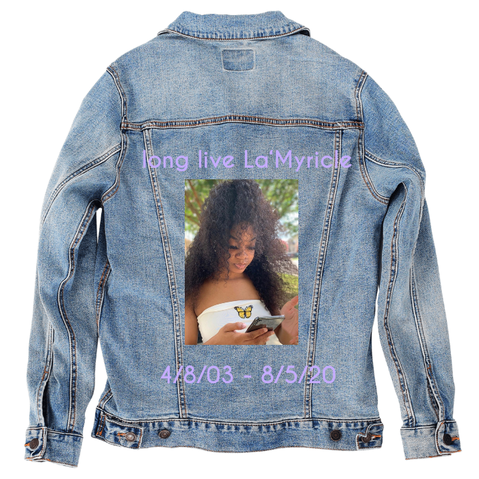 Customer Designed Custom Denim Jacket (hand-crafted) with 3 color choices of jacket: Stonewash, White, or Black. Unisex XS S M L XL 2X 3X. USA hand-crafted and USA digitally printed. Ships free within the USA & also ships Internationally.