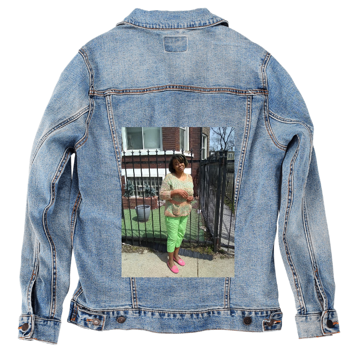 Customer Designed Custom Denim Jacket (hand-crafted) with 3 color choices of jacket: Stonewash, White, or Black. Unisex XS S M L XL 2X 3X. USA hand-crafted and USA digitally printed. Ships free within the USA & also ships Internationally.