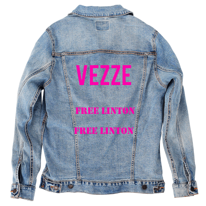 Customer Designed Custom Denim Jacket (hand-crafted) with 3 color choices of jacket: Stonewash, White, or Black. Unisex XS S M L XL 2X 3X. USA hand-crafted and USA digitally printed. Ships free within the USA & also ships Internationally.