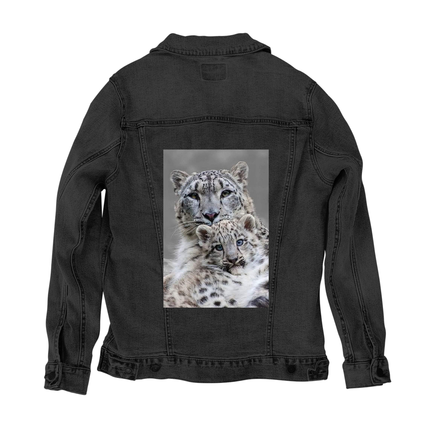 Customer Designed Custom Denim Jacket (hand-crafted) with 3 color choices of jacket: Stonewash, White, or Black. Unisex XS S M L XL 2X 3X. USA hand-crafted and USA digitally printed. Ships free within the USA & also ships Internationally.