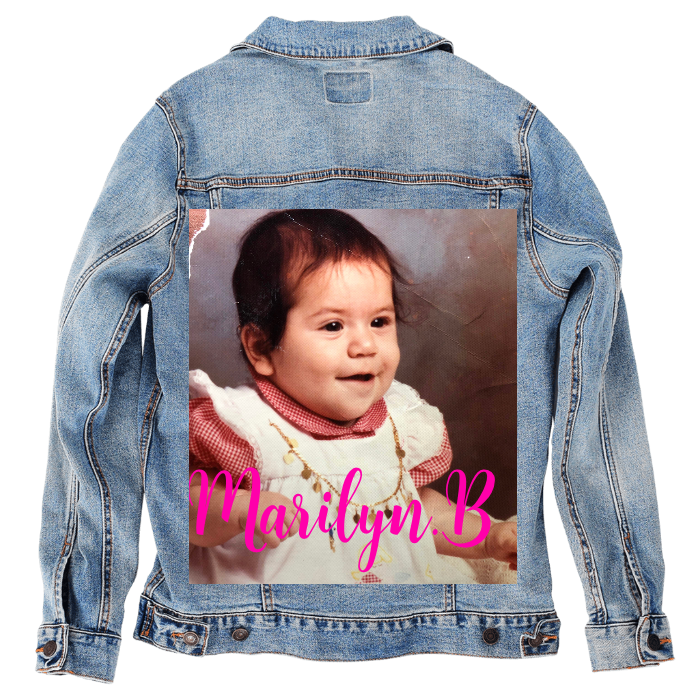 Customer Designed Custom Denim Jacket (hand-crafted) with 3 color choices of jacket: Stonewash, White, or Black. Unisex XS S M L XL 2X 3X. USA hand-crafted and USA digitally printed. Ships free within the USA & also ships Internationally.
