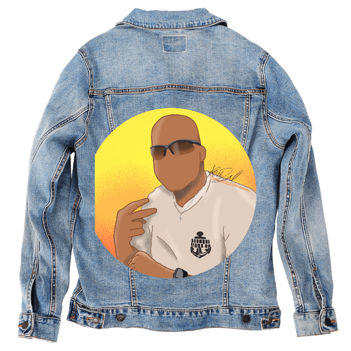 zakeke-design XL / Stonewash Customer Designed Custom Denim Jacket (hand-crafted) with 3 color choices of jacket: Stonewash, White, or Black. Unisex XS S M L XL 2X 3X. USA hand-crafted and USA digitally printed. Ships free within the USA & also ships Internationally. Customer designed hand-crafted denim jacket digitally printed