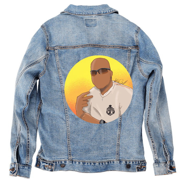 zakeke-design XL / Stonewash Customer Designed Custom Denim Jacket (hand-crafted) with 3 color choices of jacket: Stonewash, White, or Black. Unisex XS S M L XL 2X 3X. USA hand-crafted and USA digitally printed. Ships free within the USA & also ships Internationally. Customer designed hand-crafted denim jacket digitally printed